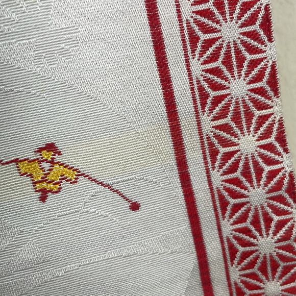 NWOT Vintage Japanese silk reversible Yukata kimono Obi belt - Picture 5 of 8